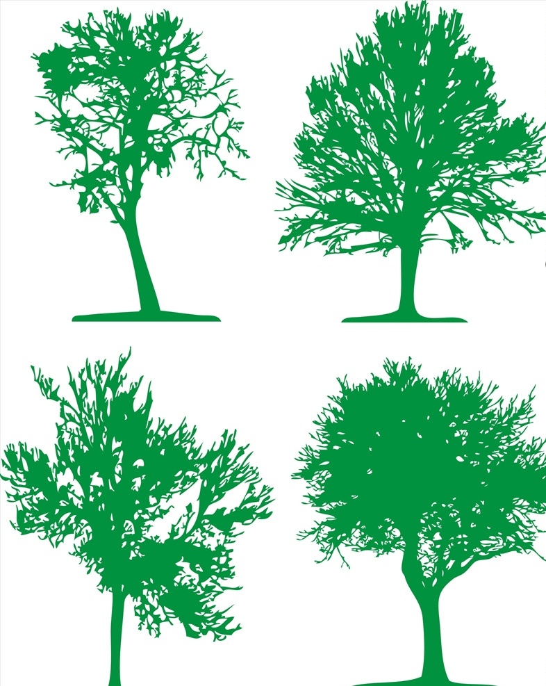 矢量树 树图片 大树 小树 树木 树叶 树枝 树干 绿植 绿化 绿色 环保 树 植物