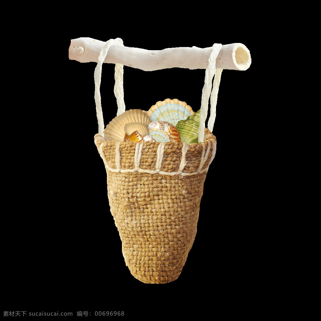 编织 棉麻 袋子 元素 拍摄 白色木棍 吊绳 果实