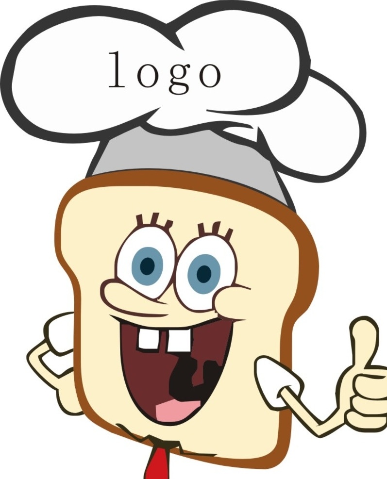 海绵 宝 包 logo 卡通 海绵宝宝 可爱 面包 贴纸 标签 商标 logo设计