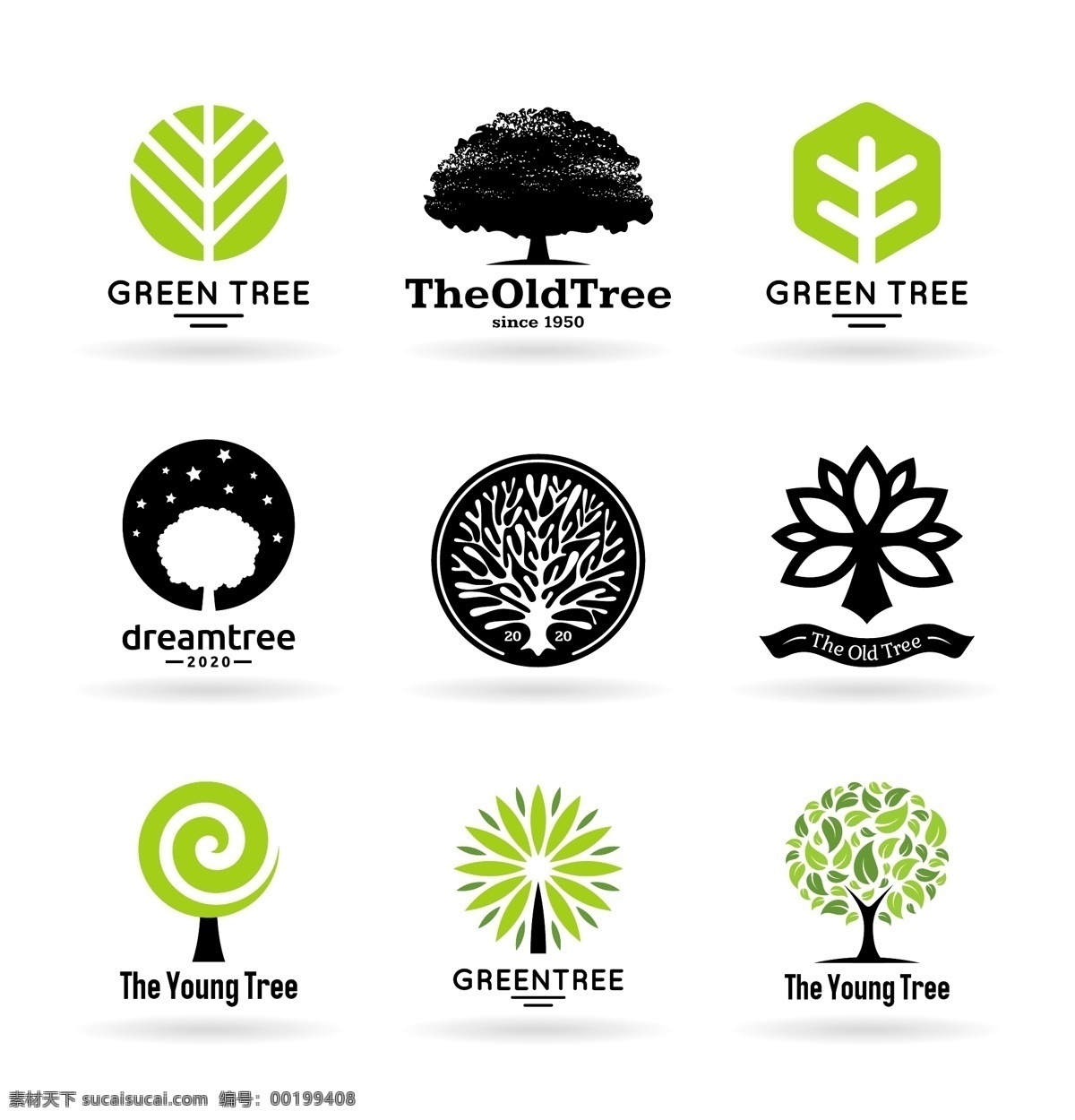 创意 环保 树木 图标 装饰 矢量素材 设计素材 背景素材