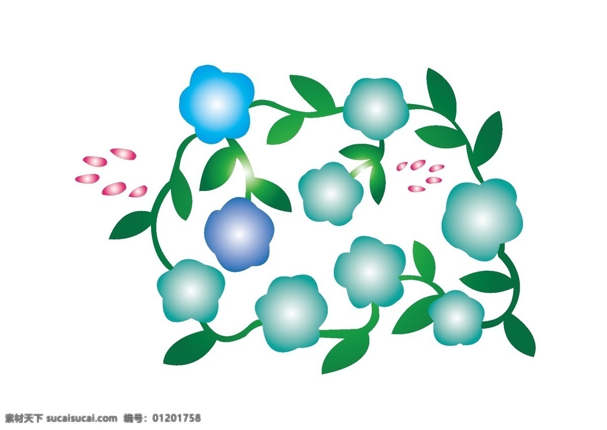 矢量 手绘 植物 花卉 卡通