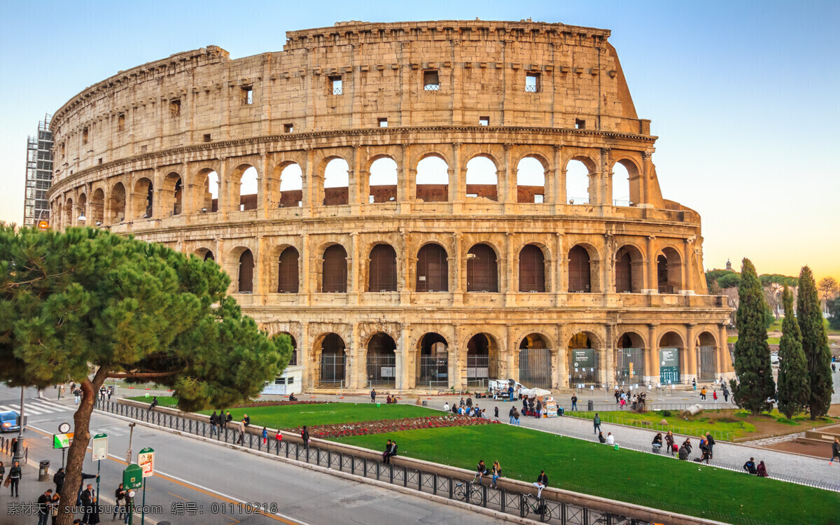 拱形建筑 意大利 古罗马 竞技场 斗兽场 比萨斜塔 旅游景点 风景 景观