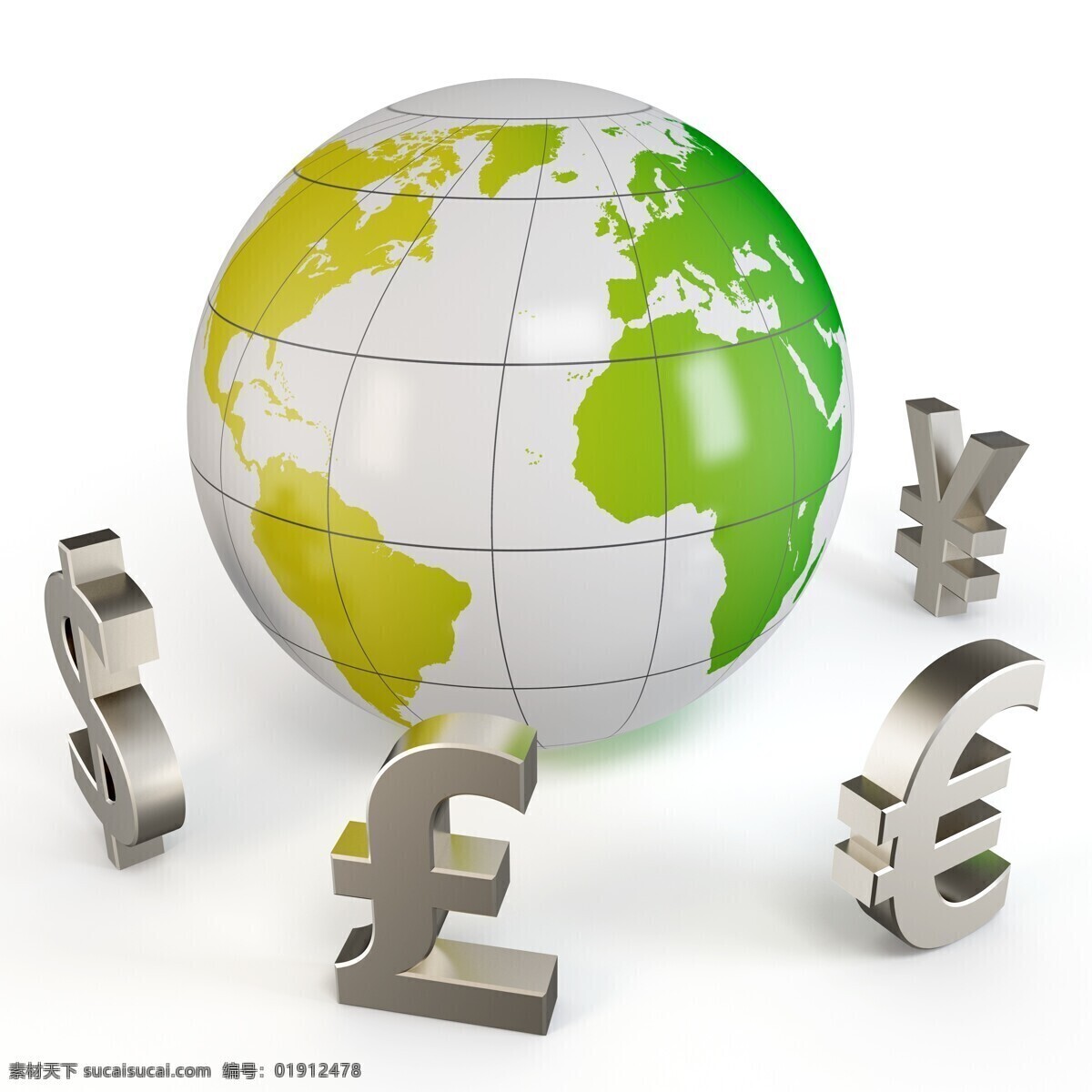国际金融 地球仪 国际金融素材 商务金融素材 白色