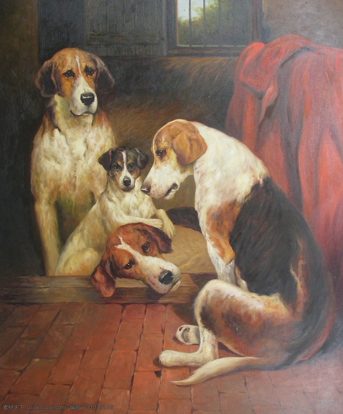 油画小狗 油画 动物 清晰 绘画书法 文化艺术