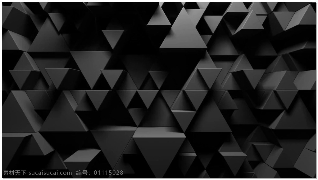 动感 立体 墙面 视频 三角形 光影 视频素材 动态视频素材
