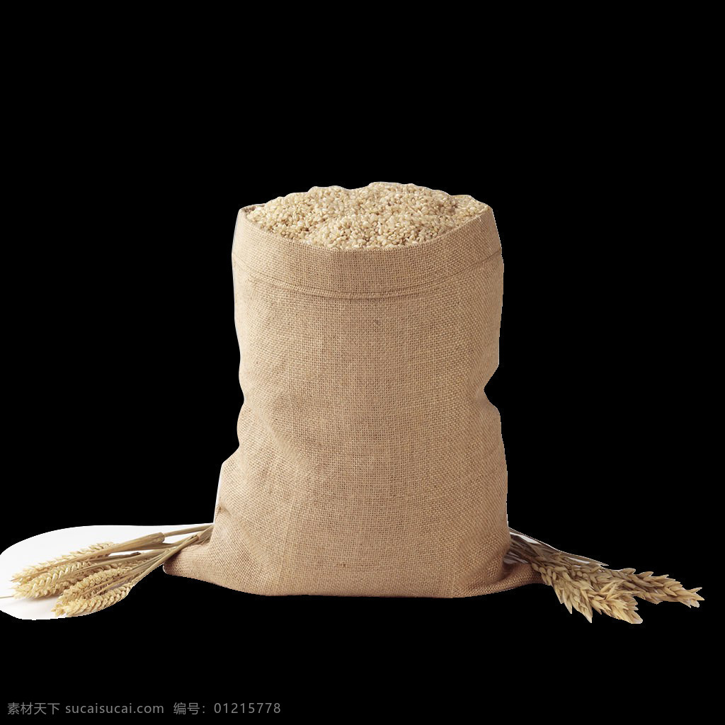 麦子 麻袋 包装袋 元素 实物 粮食 麦穗 收获 免抠