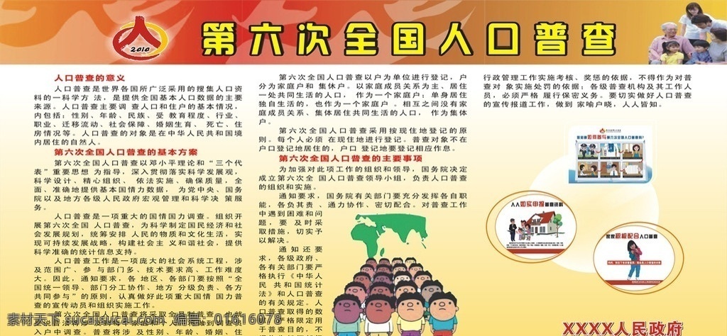 人口普查 普查 六 次 全国 人口 积极配合 如实申报 如何参与 普查的意义 基本方案 主要事项 人口普查标志 矢