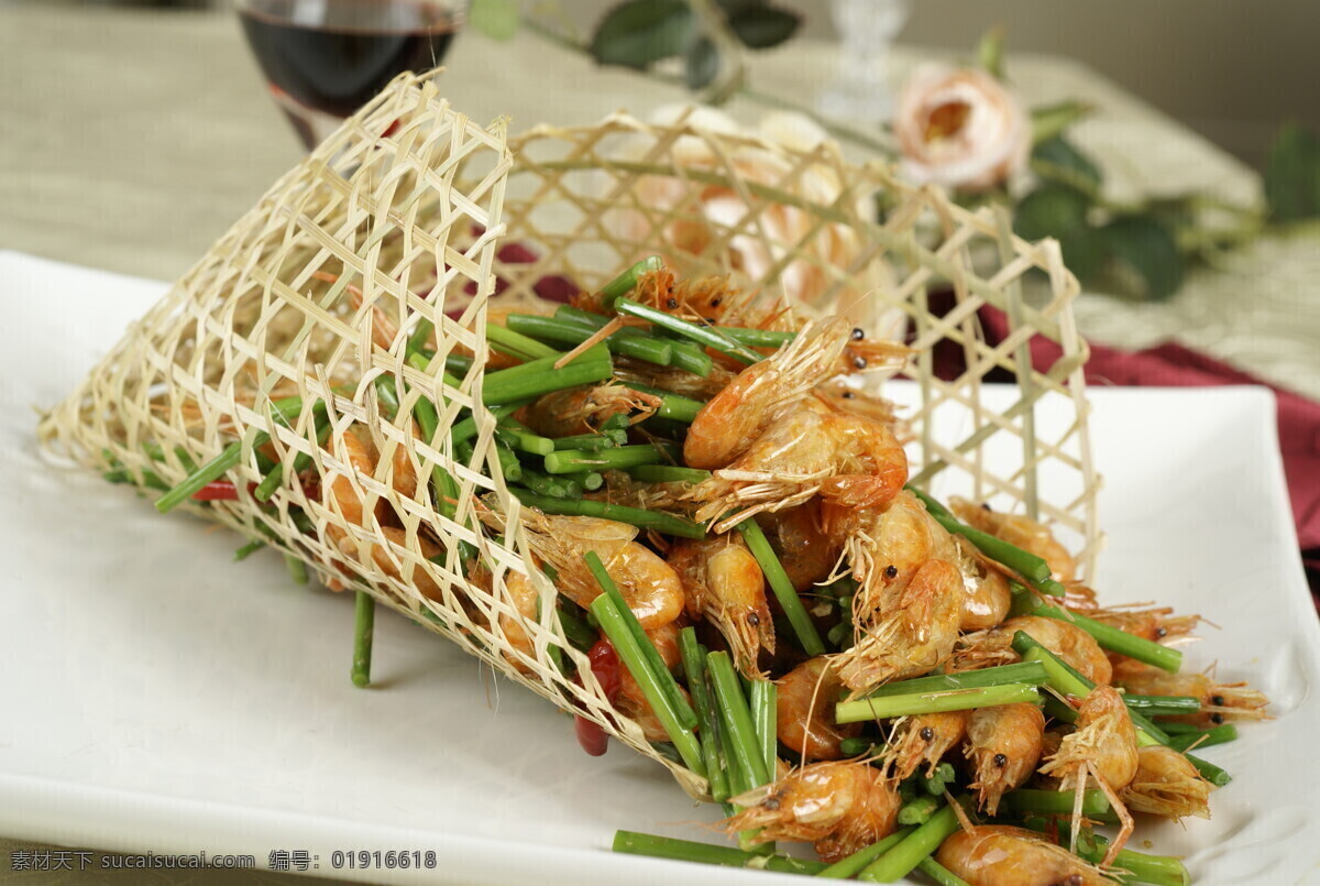 韭菜 花 炒 小河 虾 精美菜品 传统美食 餐饮美食