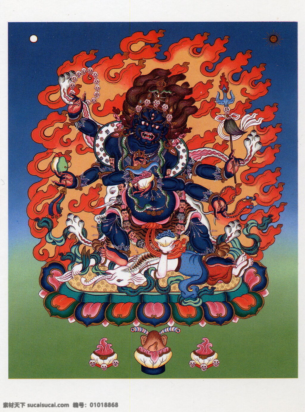 六臂玛哈嘎拉 设计素材 六 臂 玛 嘎拉 模板下载 佛教 藏传 唐卡 宗教 艺术 宗教信仰 文化艺术