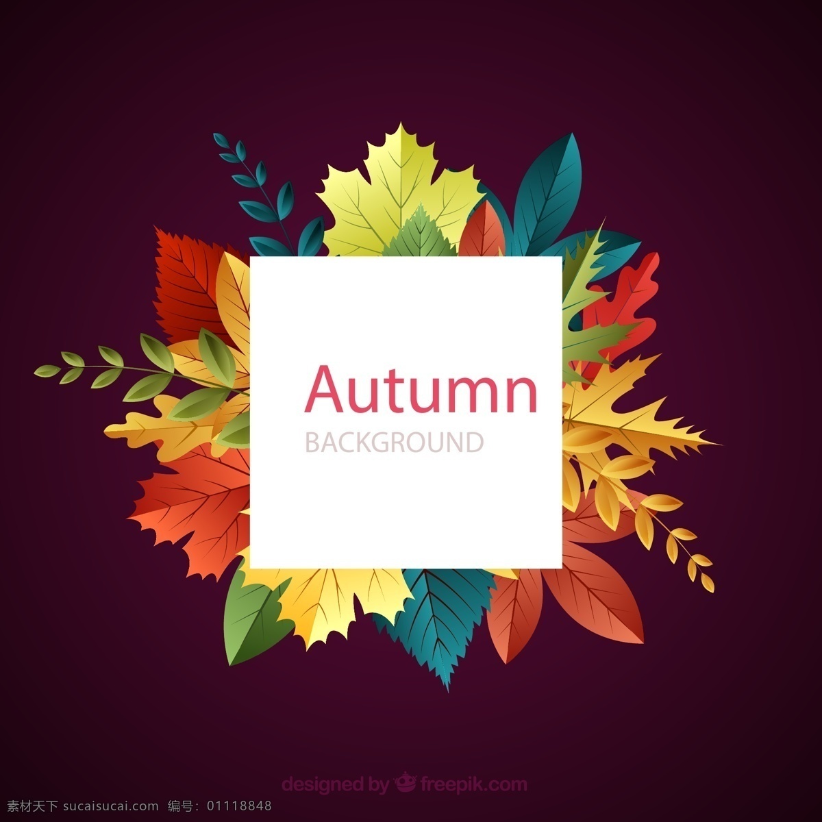 彩色 秋季 树叶 背景图片 框架 枫叶 落叶 矢量 高清图片