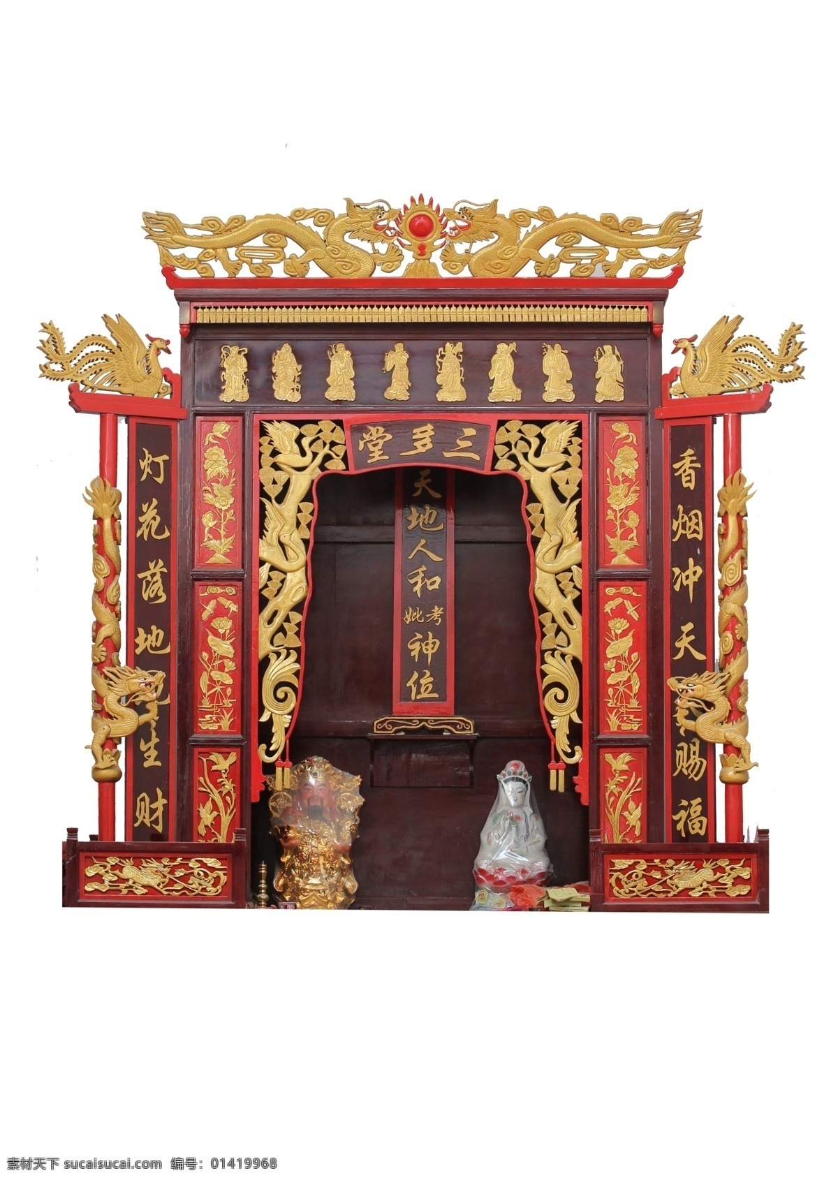 佛像 神台 木雕 雕花 神位 文化艺术 传统文化