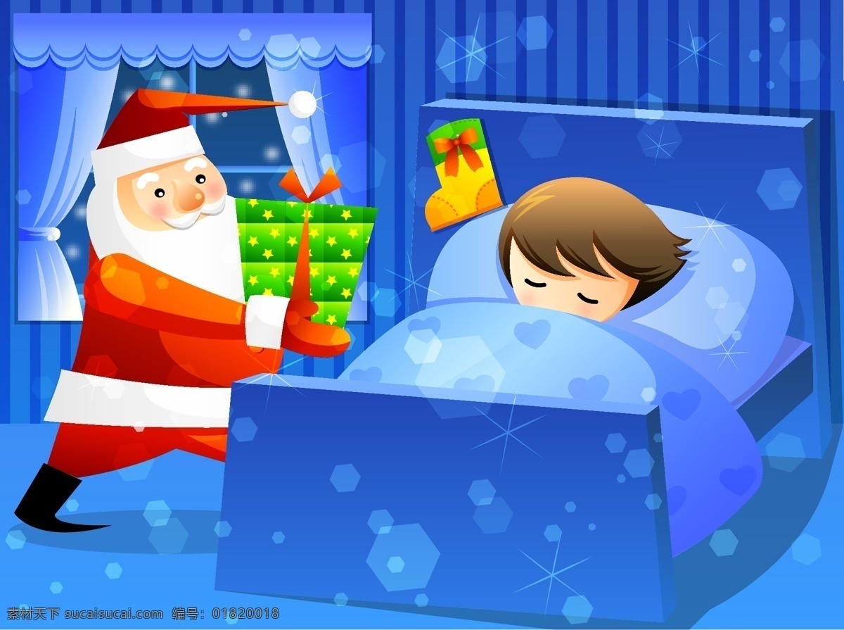 韩国 儿童节 矢量图 源码 韩国儿童 模板 男孩 设计稿 圣诞老人 入睡 节日大全 源文件 节日素材