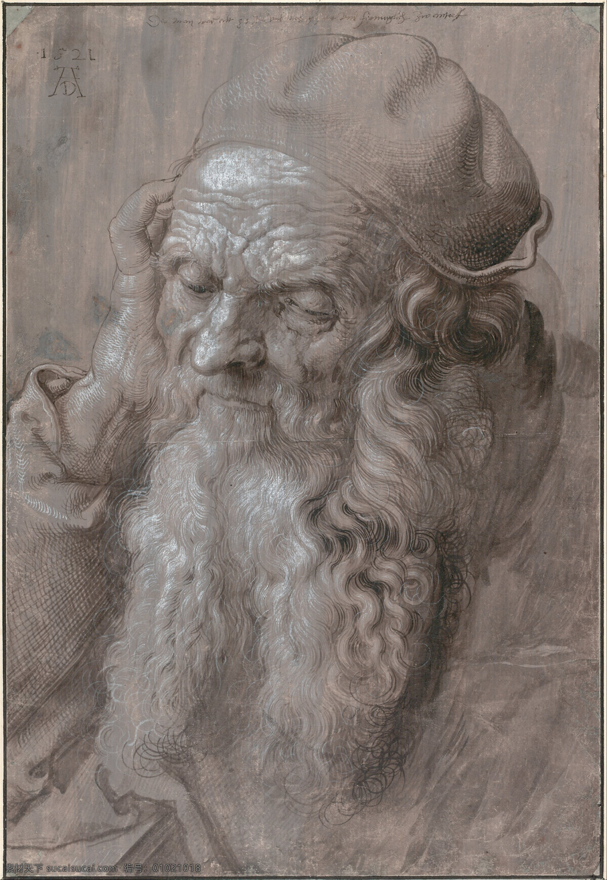 丢勒 老人头像素描 大师 素描 文艺复兴 黑白 美术绘画 文化艺术