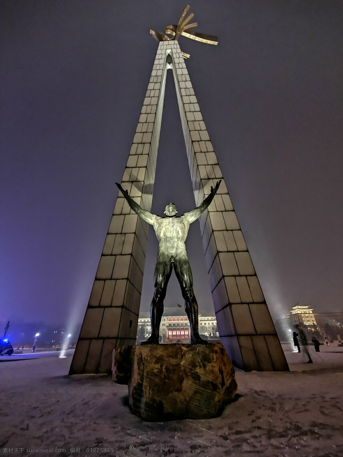 长春 地标 解放广场 雕塑 冰雪 冬季 长春摄影 旅游摄影 国内旅游