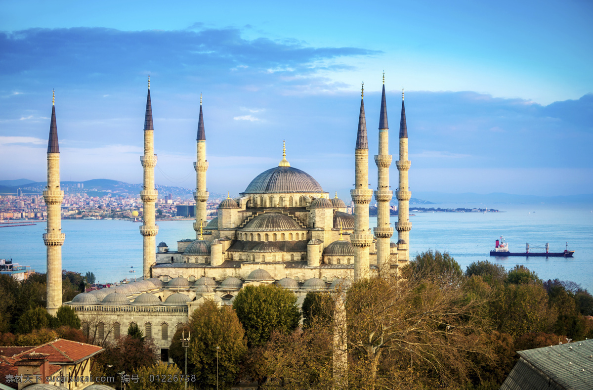 蓝色 清真寺 风景 土耳其风景 伊斯坦布尔 蓝色清真寺 建筑风景 城市风景 美丽风景 其他风光 风景图片