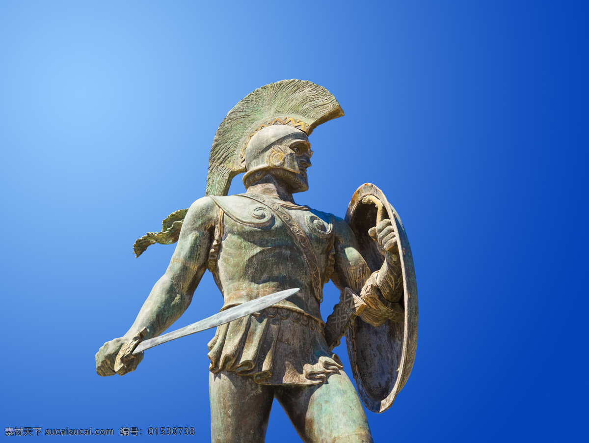 罗马战士雕塑 罗马 战士 雕塑 神圣 战斗 蓝背景 建筑素材 雕塑素材 其他类别 环境家居 蓝色