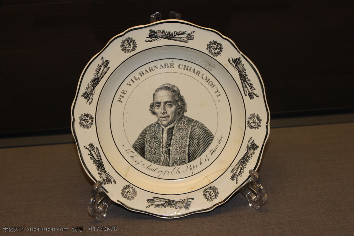 世纪 教皇 庇护 世 人物 碟 碟子 瓷器 文物 外国文物 欧美文物 传统艺术 文化艺术 传统文化