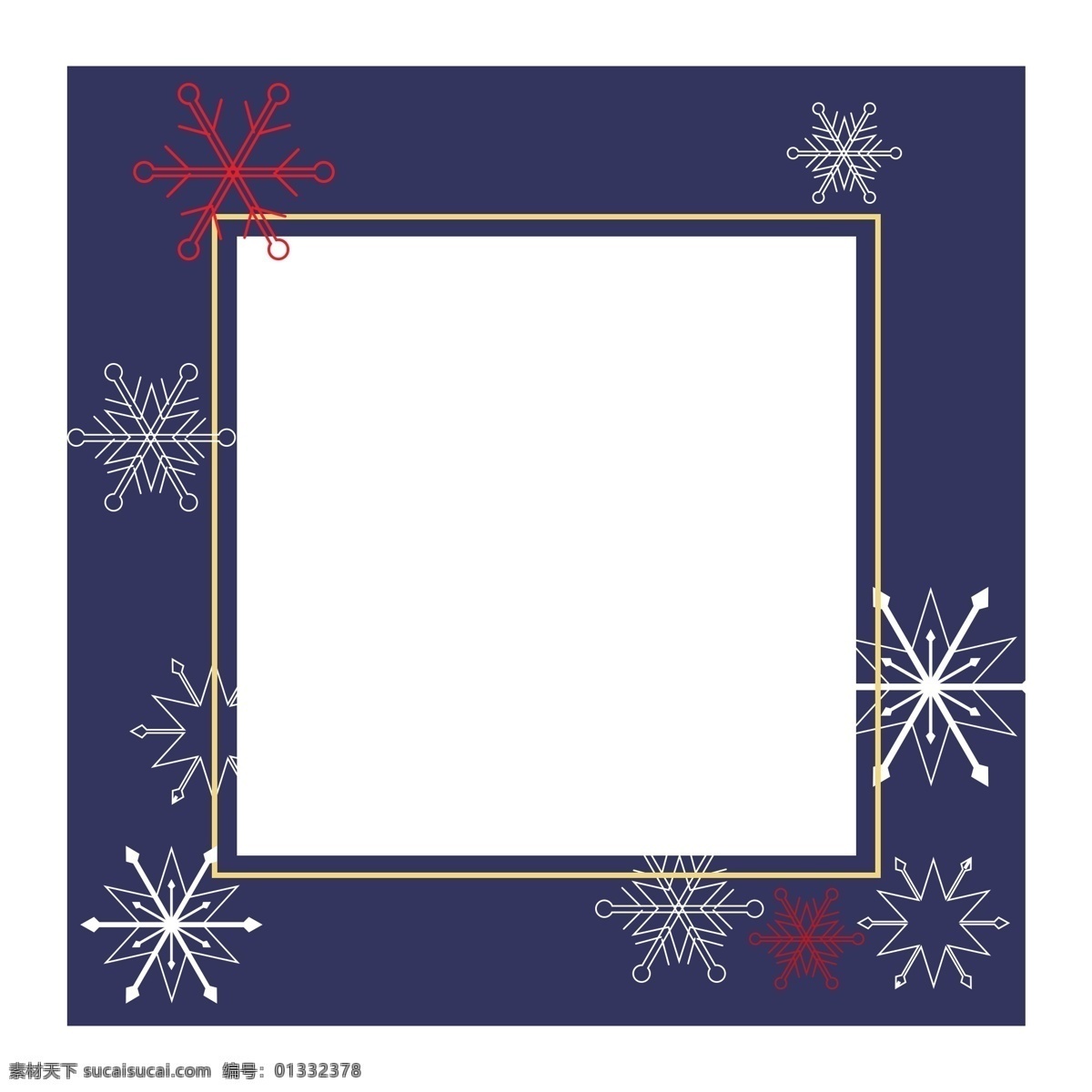 圣诞节 雪花 边框 插画 圣诞节边框 唯美边框 创意边框 圣诞节快乐 边框插画 红色的雪花 蓝色的边框