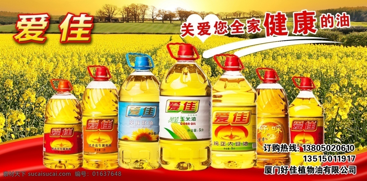 花生油 油菜花 豆油 菜油 健康 玉米油 广告设计模板 源文件