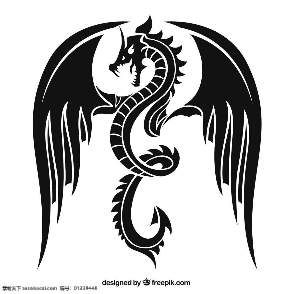 愤怒的龙剪影 动物 剪影 怪物 飞行 幻想 愤怒 亚洲 传说 神秘