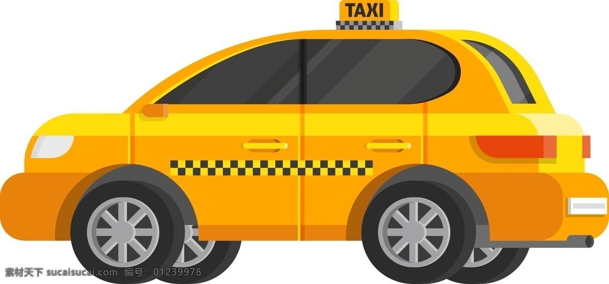 出租车 的士 黄色 矢量 元素