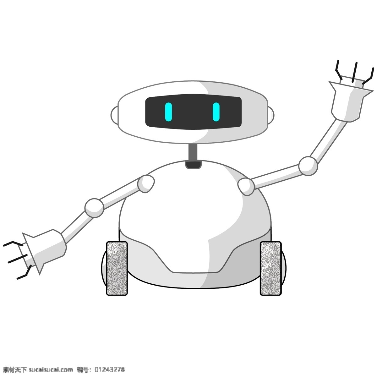 智能 科技 机器人 卡通 可爱 矢量 矢量机器人 炫酷科技 智能机器人 轮子机器人