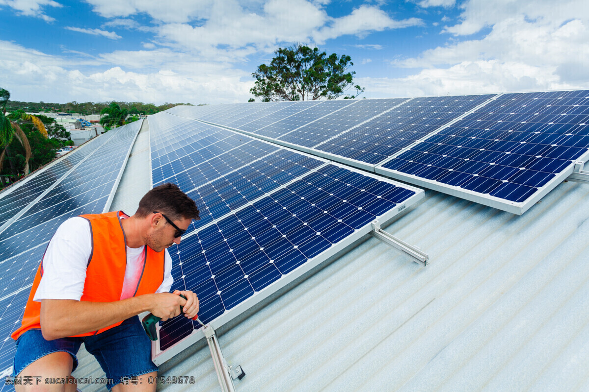 太阳能 太阳能发电 绿色环保 蓝天白云 绿色能源 绿色电力 太阳能板 环保 蓝天 白云 工业生产 现代科技 自然风光 可再生能源 自然景观 现代工业 阳光 光线 再生能源 环保能源