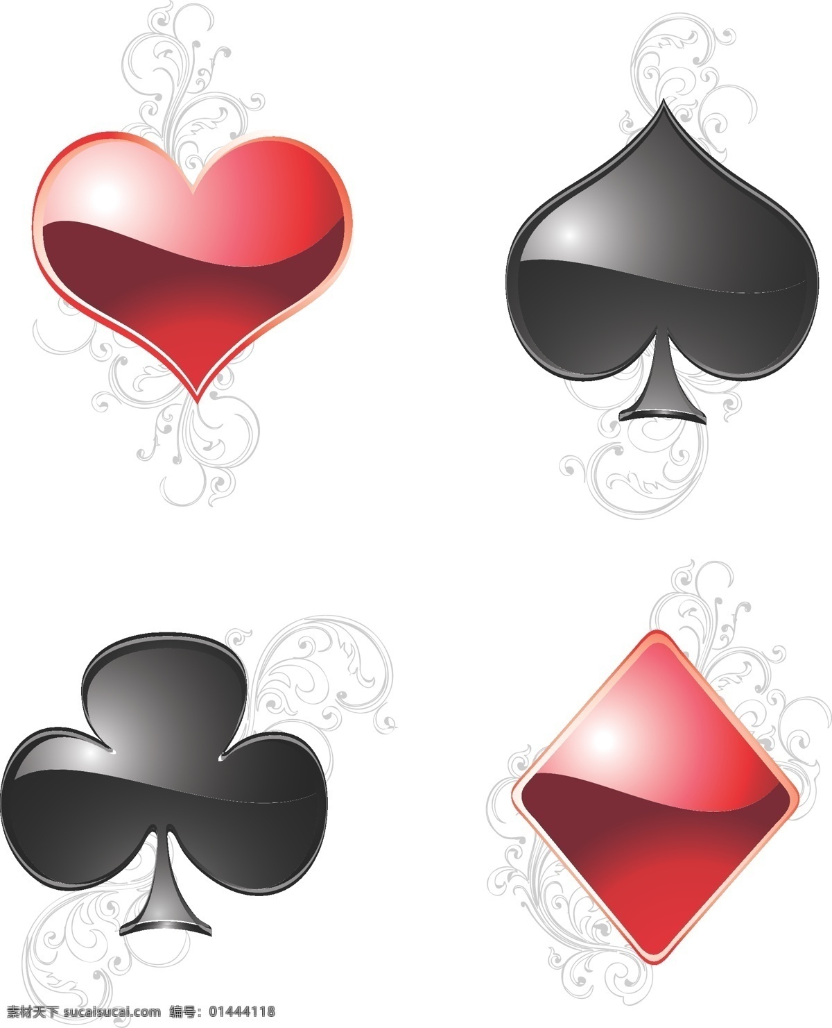 立体 扑克 花纹 矢量 方块 黑桃 红心 梅花 模板 扑克牌 设计稿 素材元素 扑克花纹 源文件 矢量图