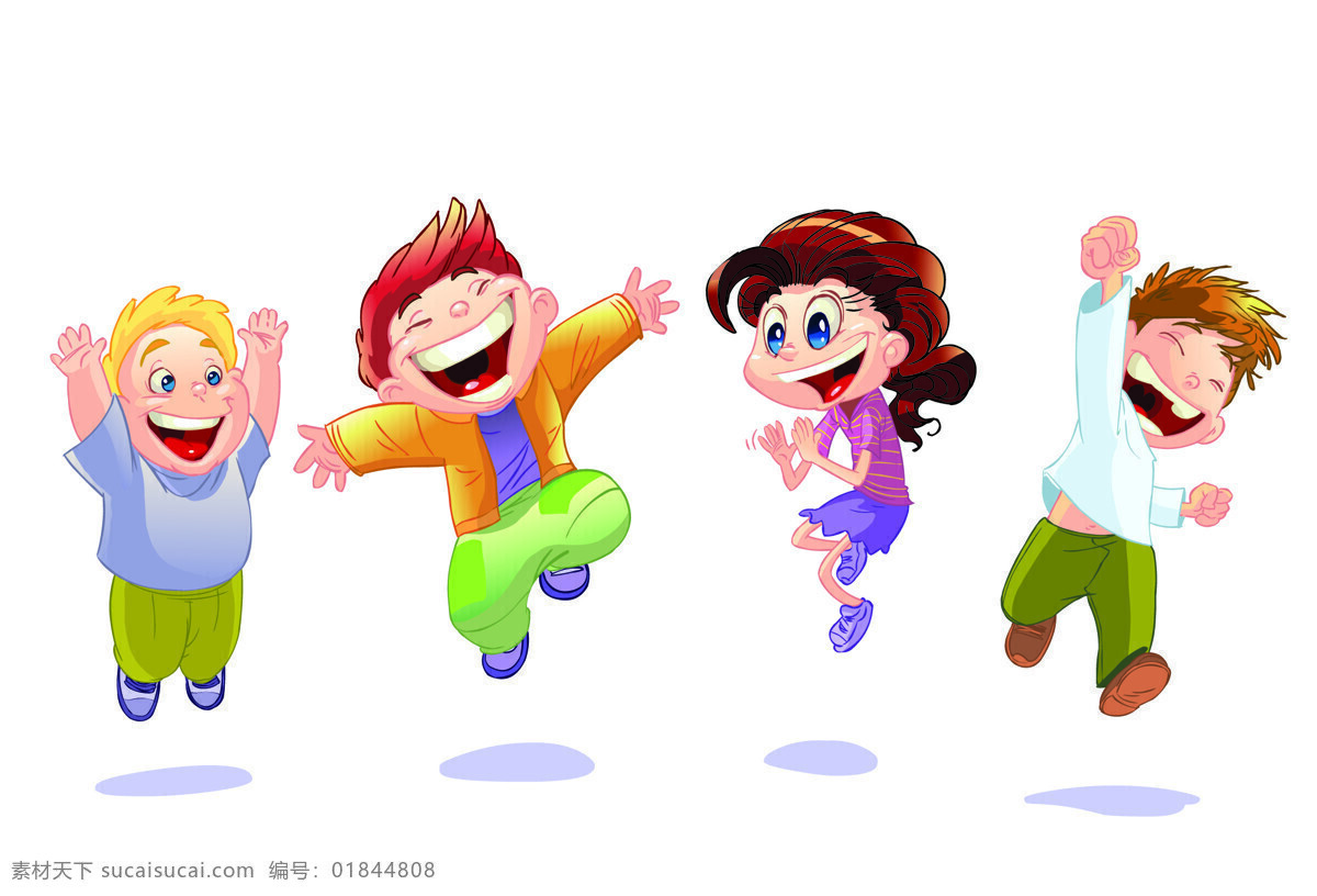 卡通小朋友 卡通 小朋友 孩子 可爱 惊讶 欢乐 happy 跳跃 跳动 动漫人物 动漫动画