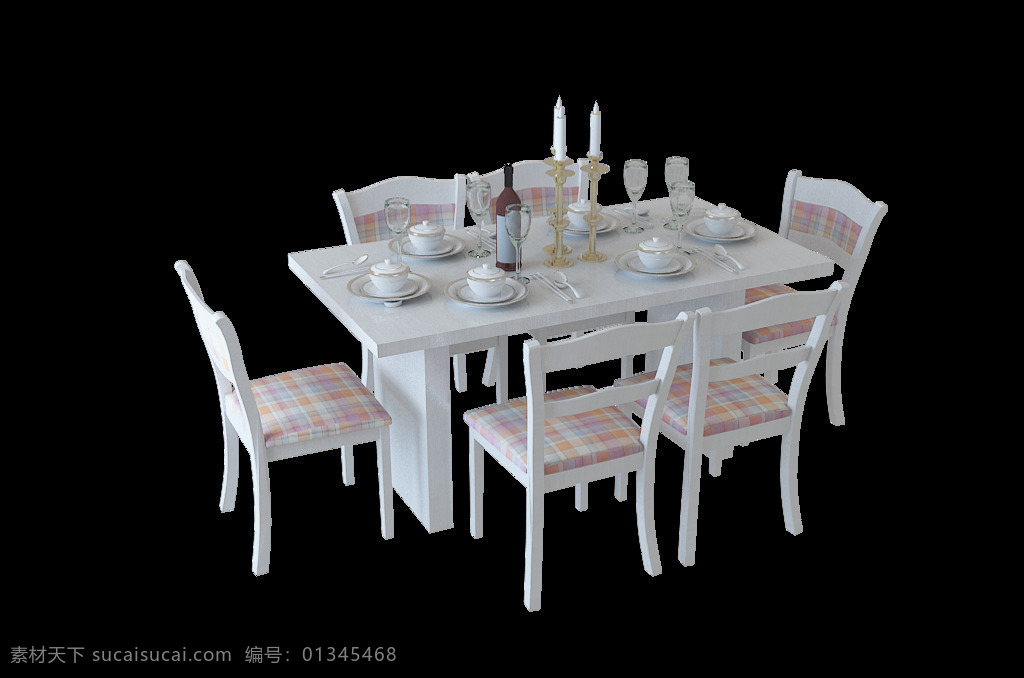 现代 风格 田园 风 餐桌椅 模型 室内设计 椅子 餐具 家装 室内装饰 最新