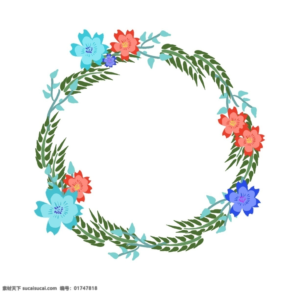 漂亮 花环 装饰 插画 漂亮的花环 创意花环 立体花环 精美花环 卡通花环 花环装饰 小花的花环