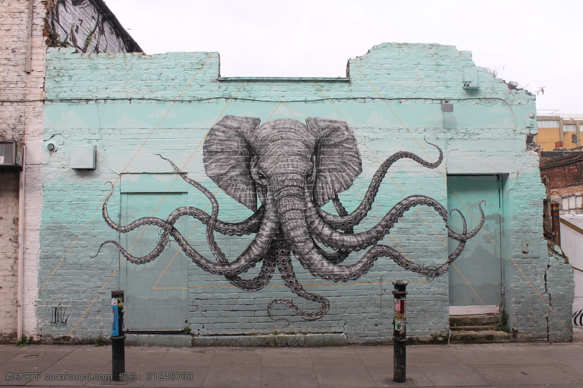大象涂鸦 大象 涂鸦 墙体 怪兽 桌面 背景 摄影专辑 旅游摄影 国外旅游