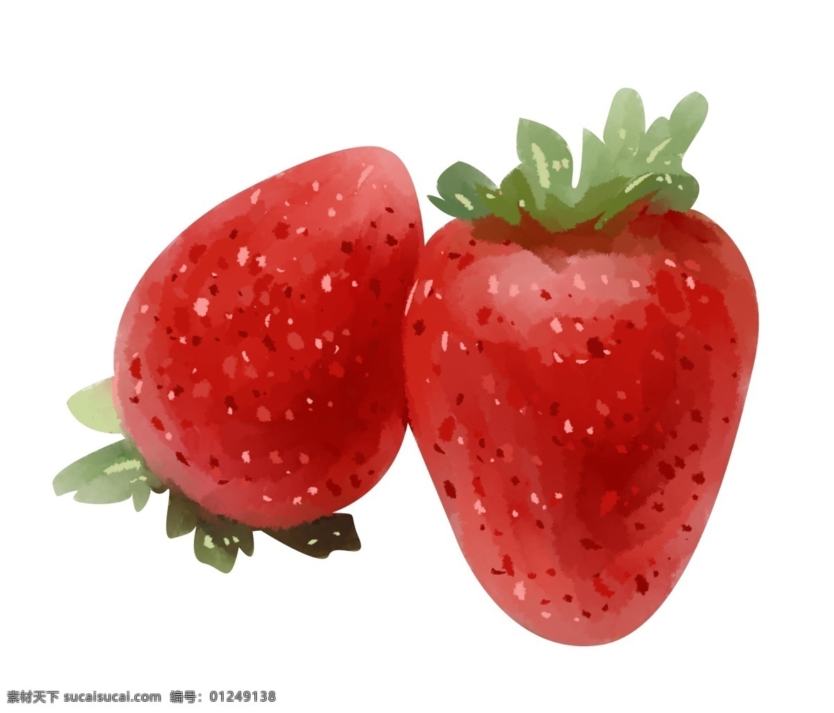 立体 草莓 手绘 插画 绿色的叶子 手绘草莓 卡通草莓 草莓插画 立体草莓 新鲜的草莓 漂亮的草莓 草莓装饰