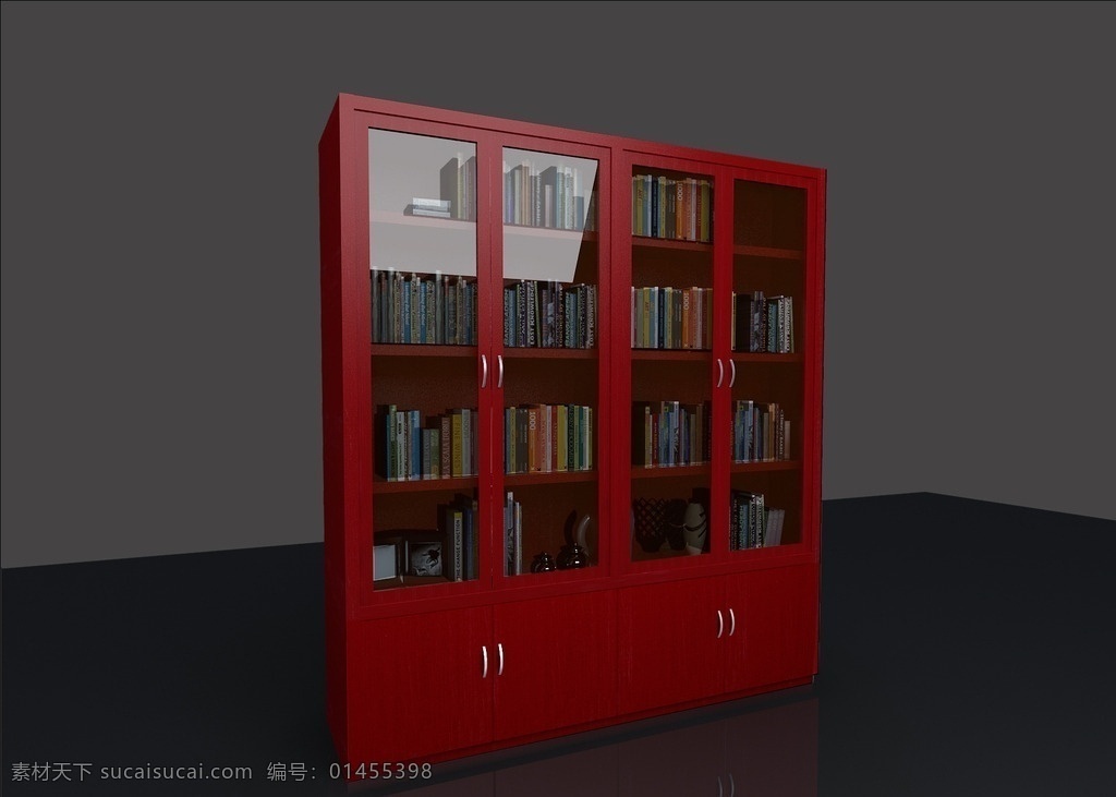 书架子 书柜 书 玻璃柜 展柜 3d模型 效果图 3d设计 室内模型 max