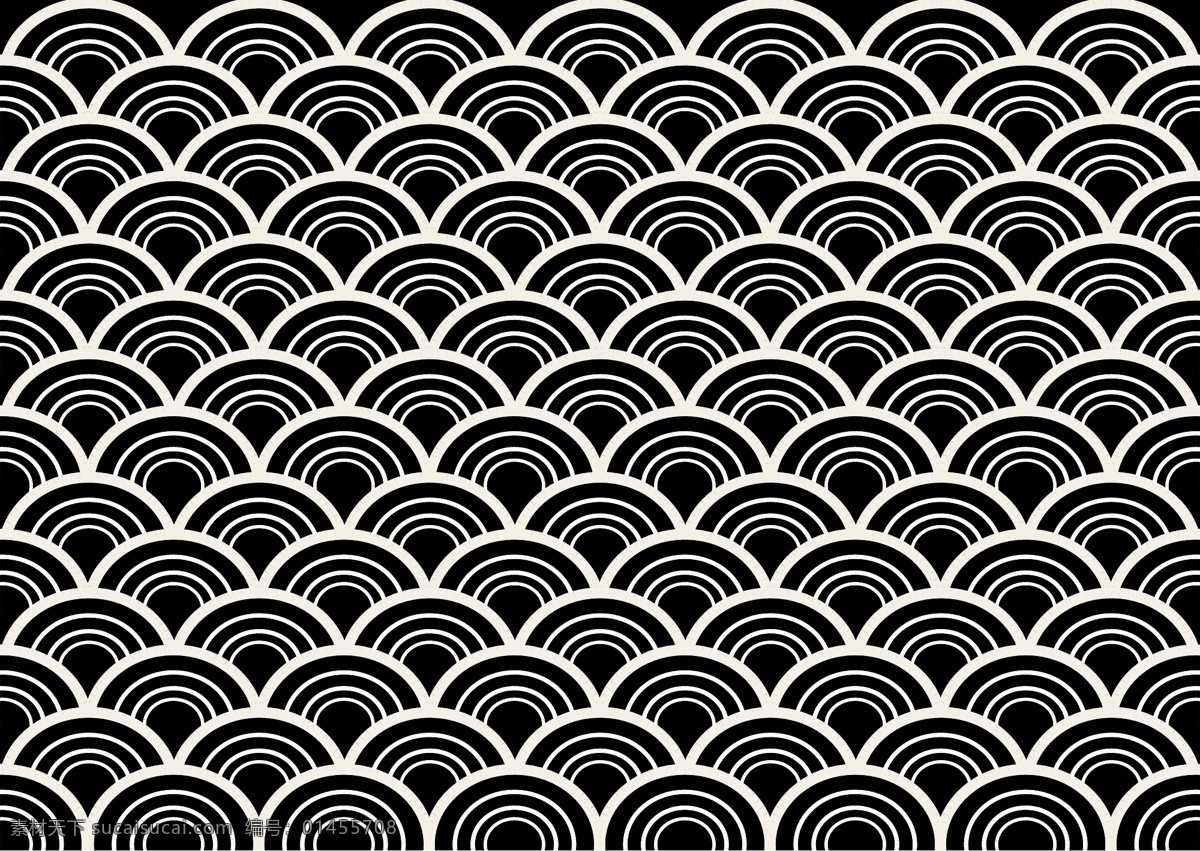 黑色 白色 无缝 摘要 模式 向量 图案 海 波浪 抽象 重复 拱门 纹理 黑白图案 抽象图案 黑白背景 抽象背景