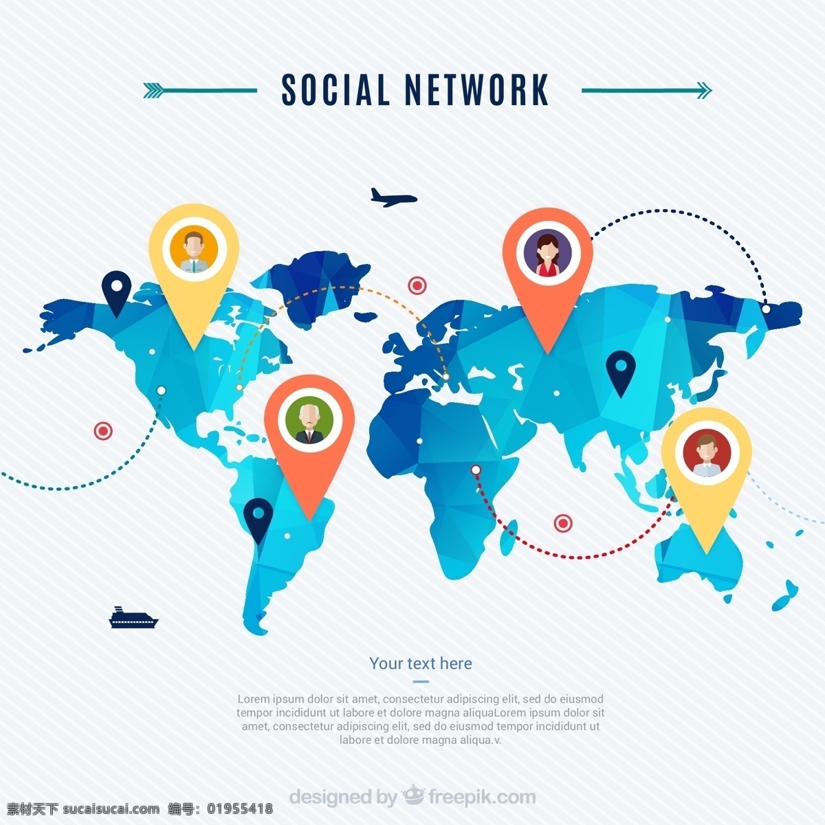 社交 网络 世界地图 矢量 世界 地图 标志图标 其他图标