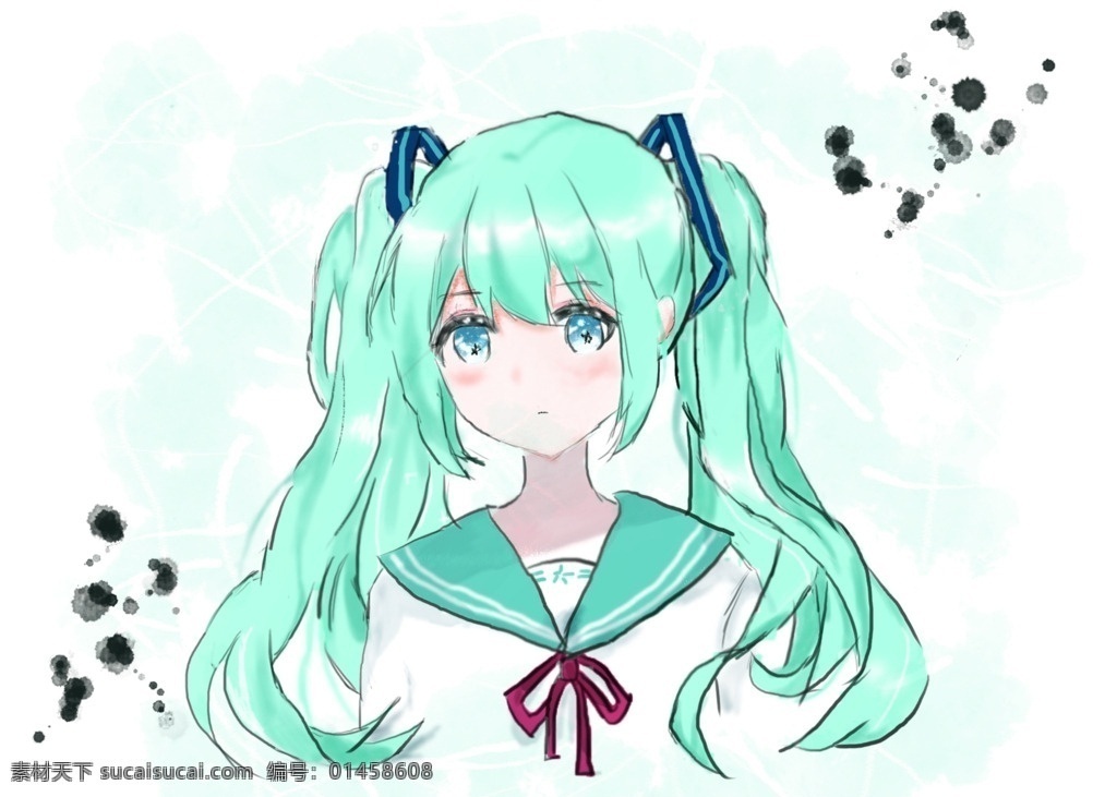 手绘初音未来 初音未来 手绘美女 漫画女孩 可爱女孩 萌萌哒 美女 不 知道 这是 动漫动画 动漫人物