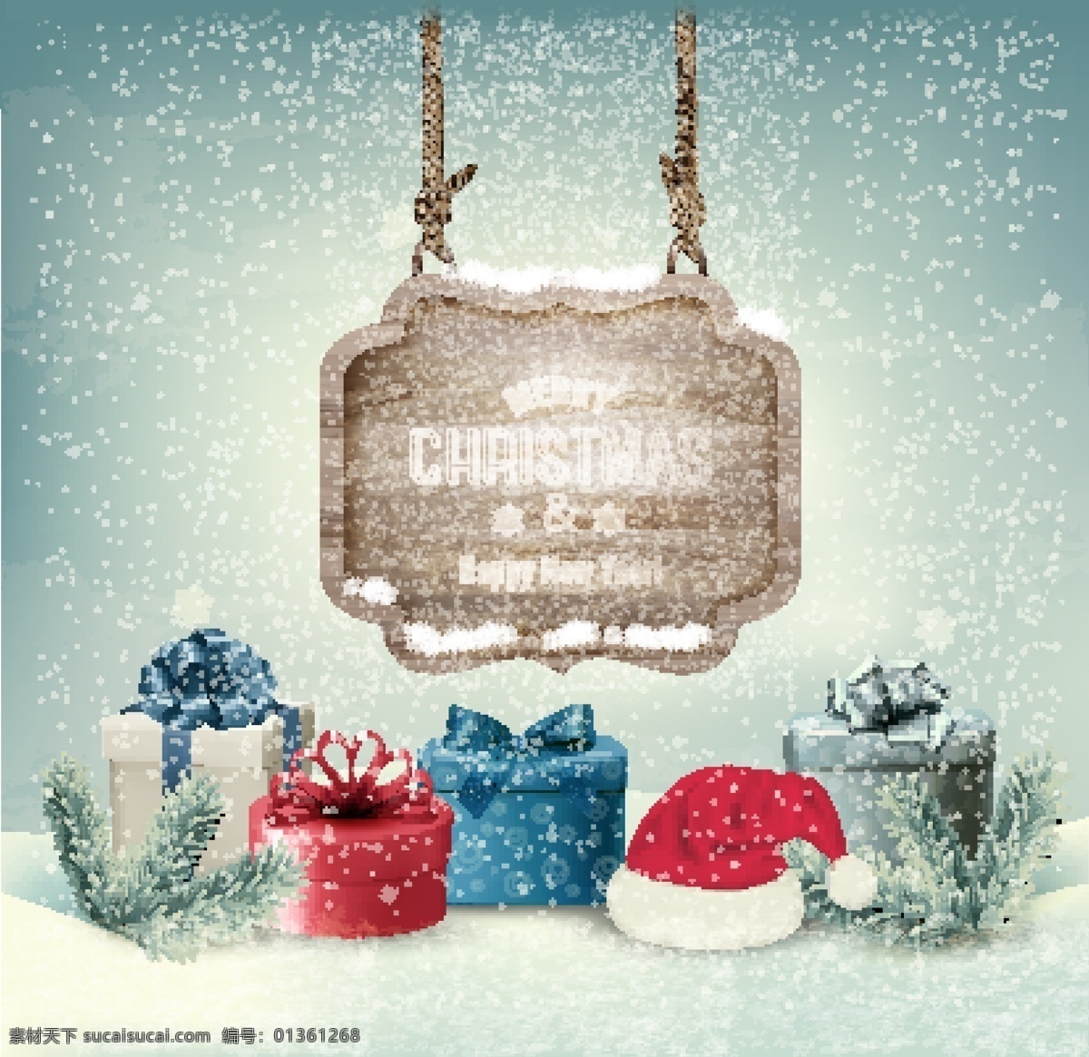 圣诞礼物 圣诞节 新年背景 木板 圣诞装饰素材 圣诞海报背景 2015 年 新年 羊年 文化艺术 节日庆祝 矢量