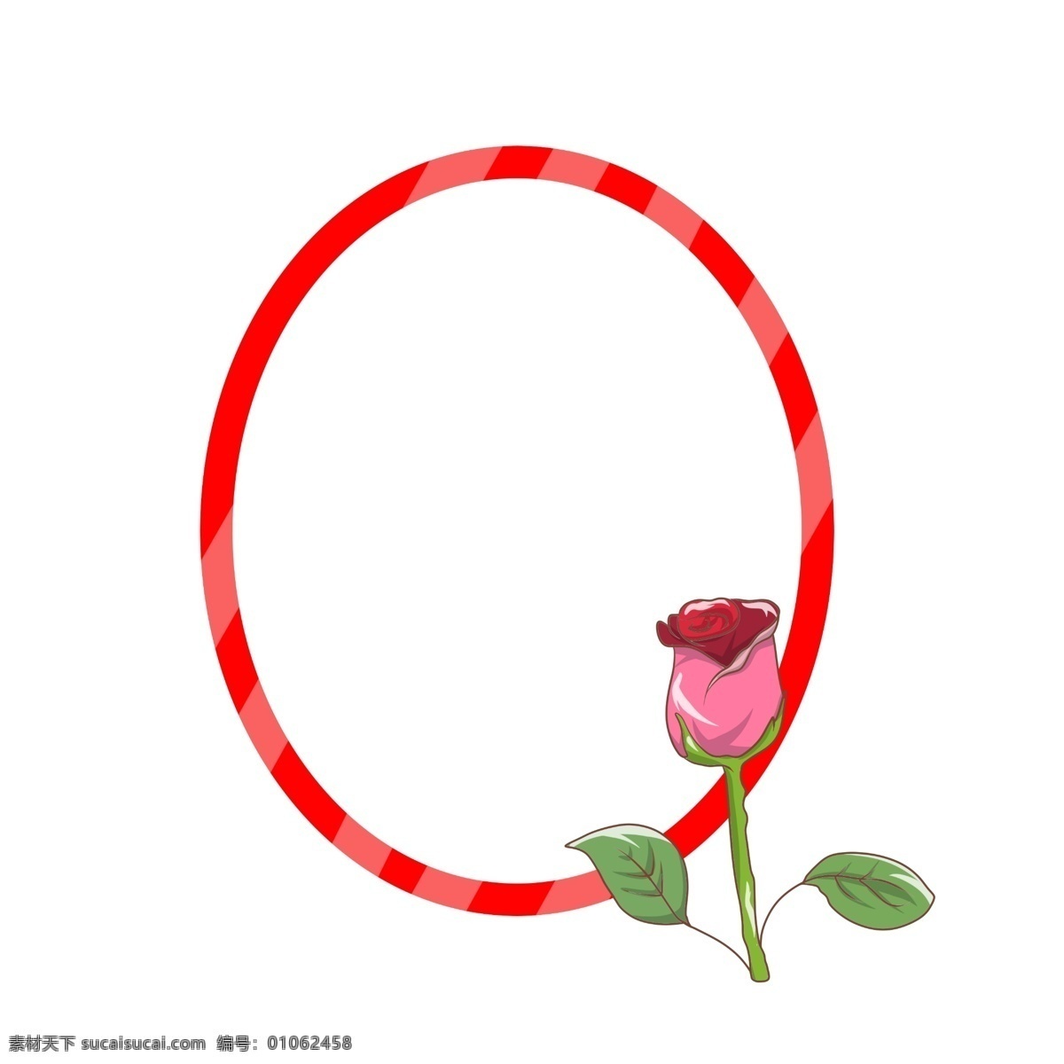 情人节 玫瑰花 边框 椭圆形边框 红色 红色边框 玫瑰花边框 边框插画 边框插图 爱情玫瑰花