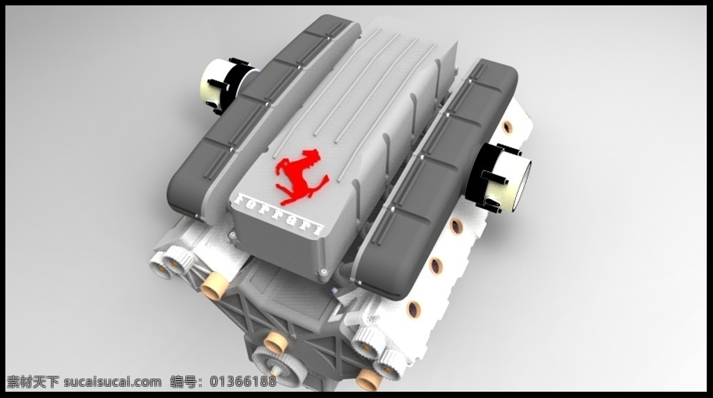 7升发动机 插件 法拉利 v12 3d模型素材 其他3d模型