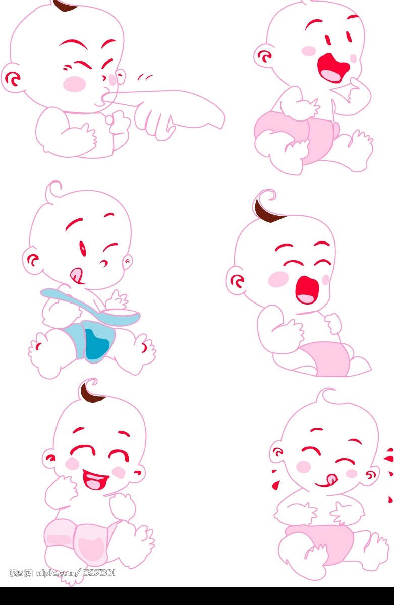 卡通婴儿 婴儿 矢量 各种形态 矢量人物 儿童幼儿 矢量图库