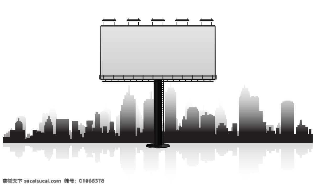 广告牌 灯箱 城市剪影 户外广告牌 空白展板 展示牌 露天广告牌