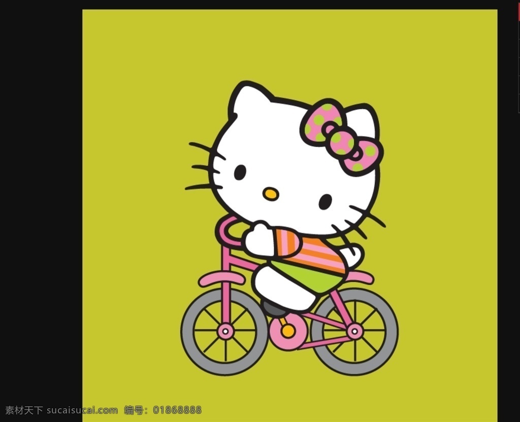 矢量 可爱卡通 hello kitty 美国动漫 交通工具 车 自行车 童装 女童 动漫动画 动漫人物 pdf