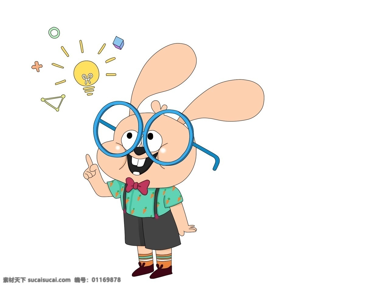 思考 兔子 插画 矢量图 动物 矢量 创意