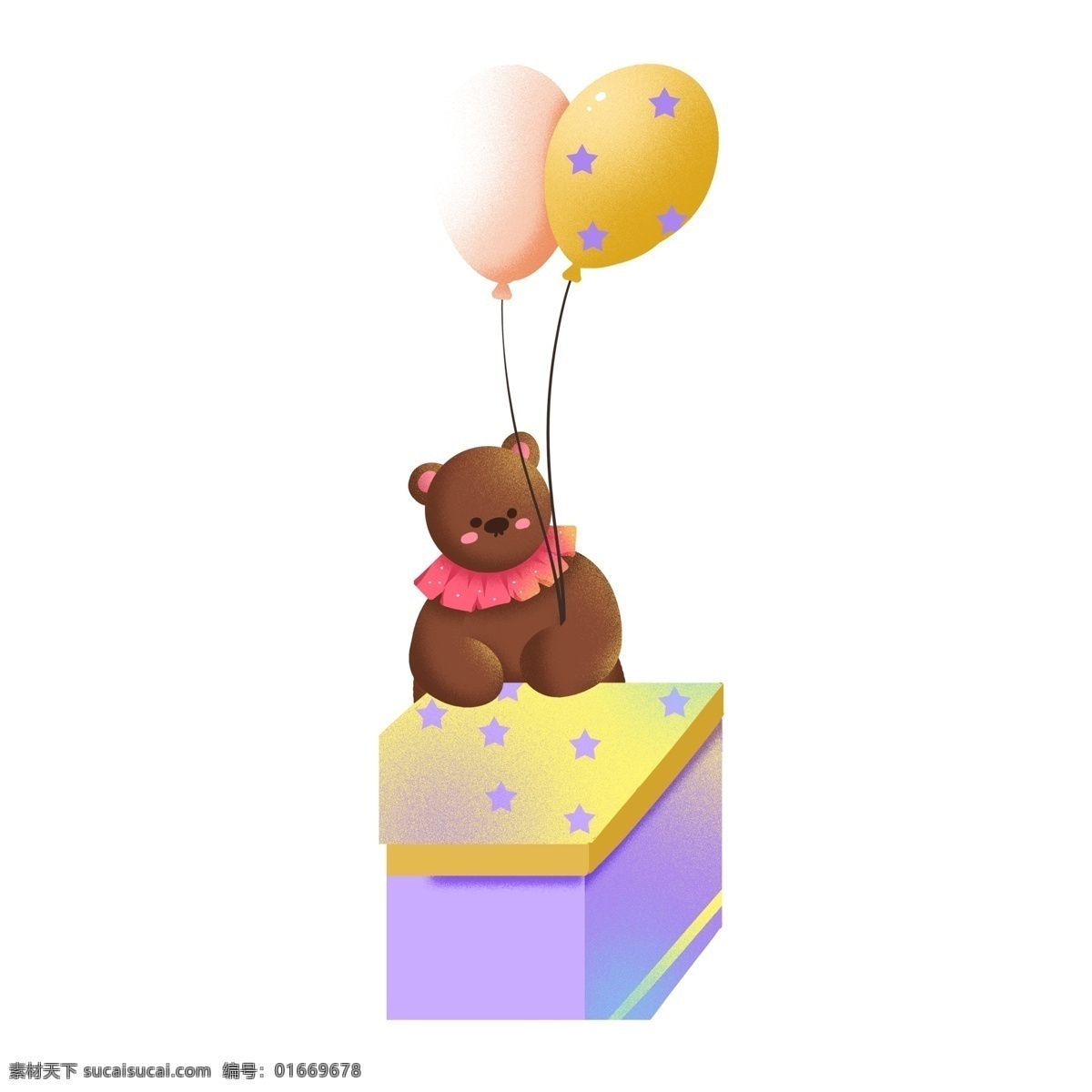 节日 手绘 玩具 熊 透明 可爱风 玩具熊 动物 卡通元素 免抠元素 气球