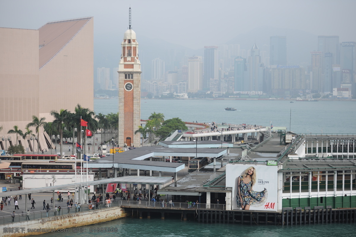 香港 风景图片 广告牌 海湾 建筑群 旅游摄影 码头 钟楼 香港风景 矢量图