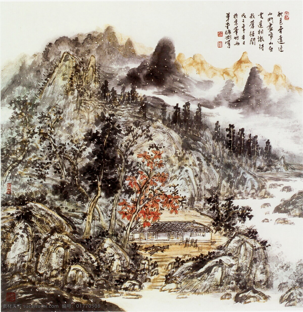 风景画 国画 国画设计素材 绘画书法 山 山水画 书法 国画模板下载 中国画 写意画 大师作品 写意 水 树 水墨画 文化艺术 家居装饰素材 山水风景画