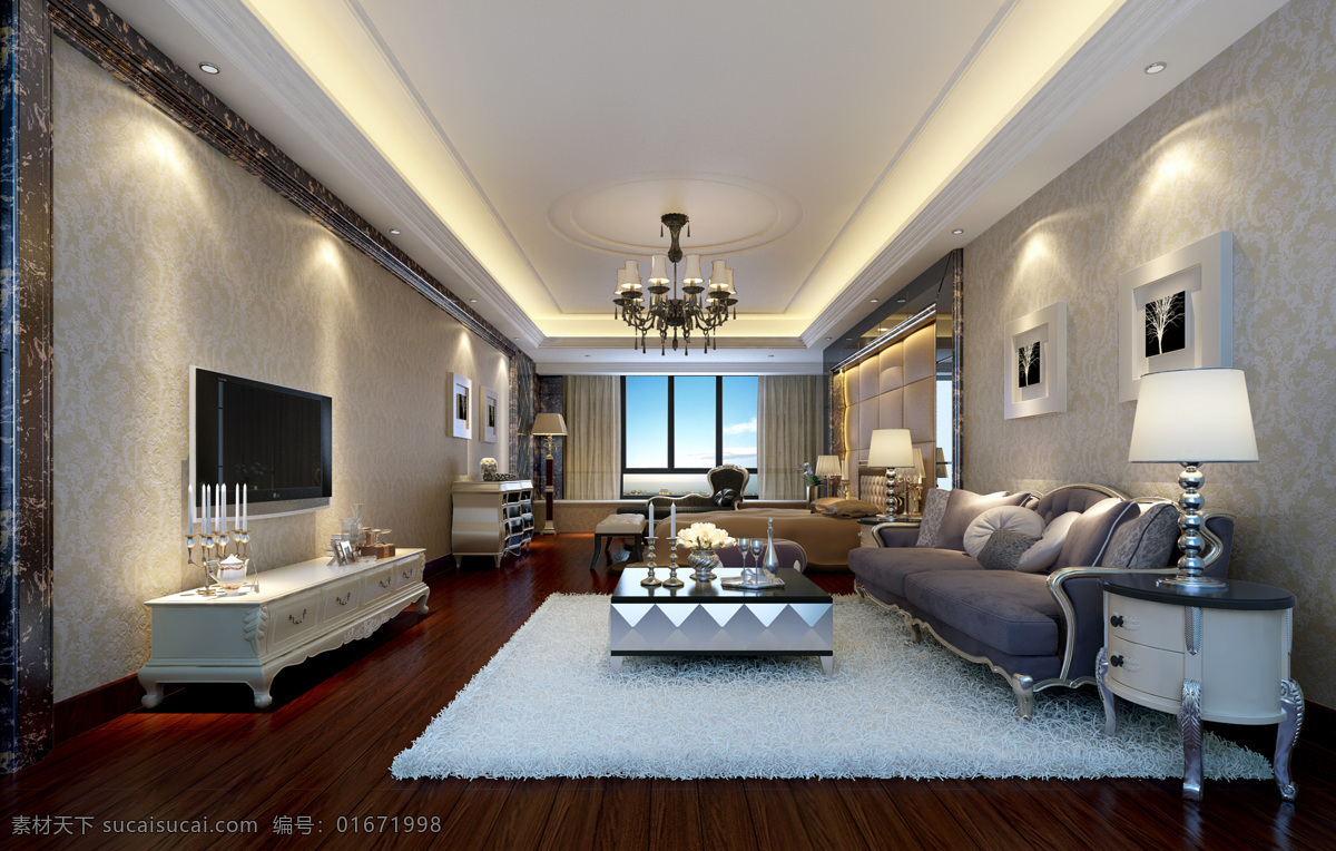 时尚 简 欧 客 卧 环境设计 家具 欧式家具 室内设计 效果图 时尚简欧客卧 起居室 家居装饰素材