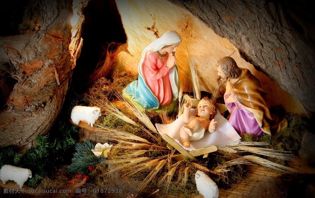 耶稣诞生 基督教 雕塑装饰 基督教展览