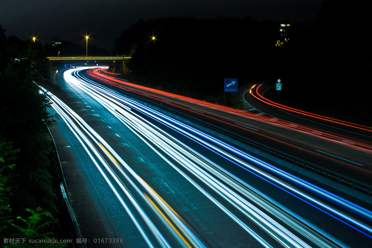 夜晚公路 公路 汽车 灯光 道路 国外旅游 旅游摄影 交通工具 现代科技